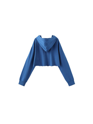 CUBIC Print Hooded Cropped Sweatshirt