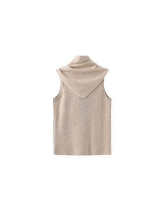 Slim-Fit Knit Henley Vest with Neck Tie