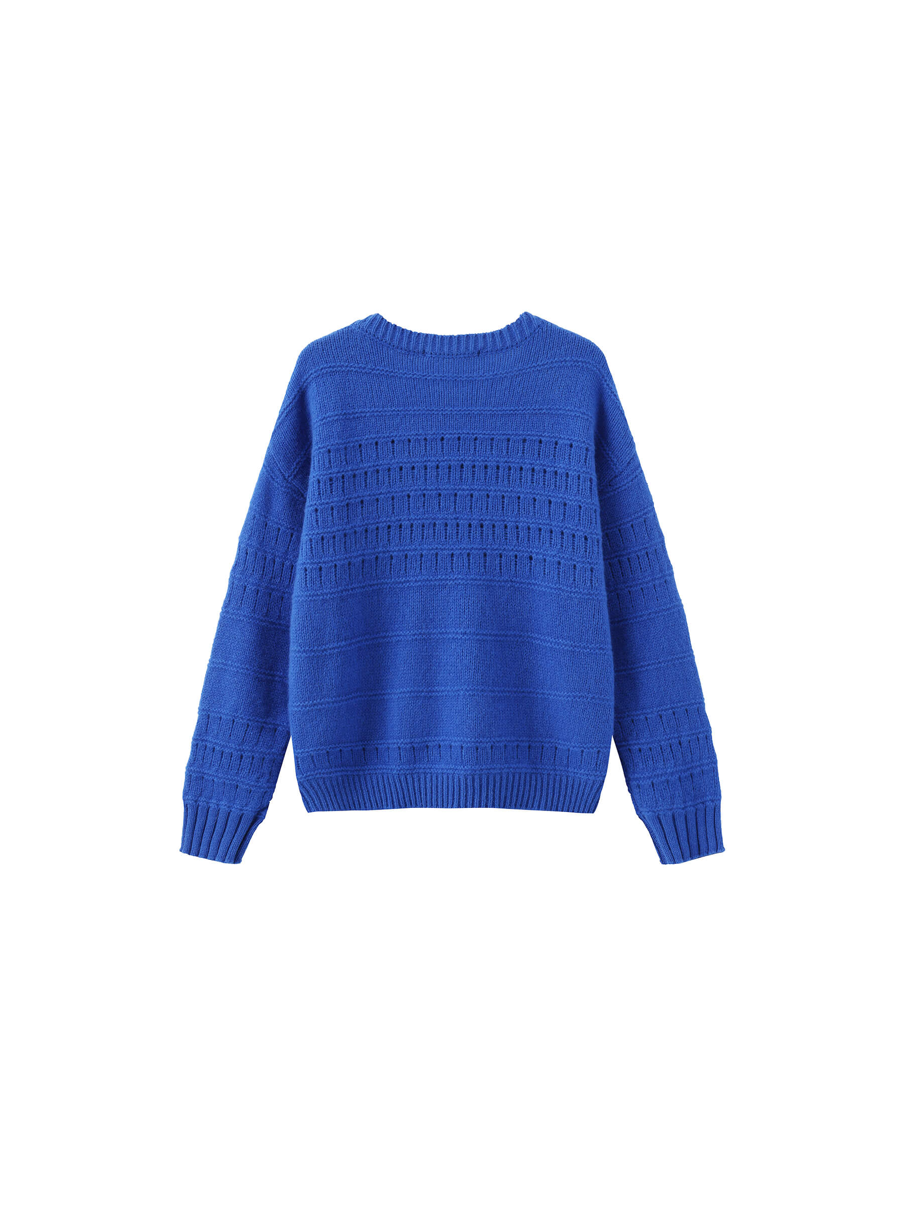 Hollowed 100% Wool Long Sleeves Knit Sweater-22