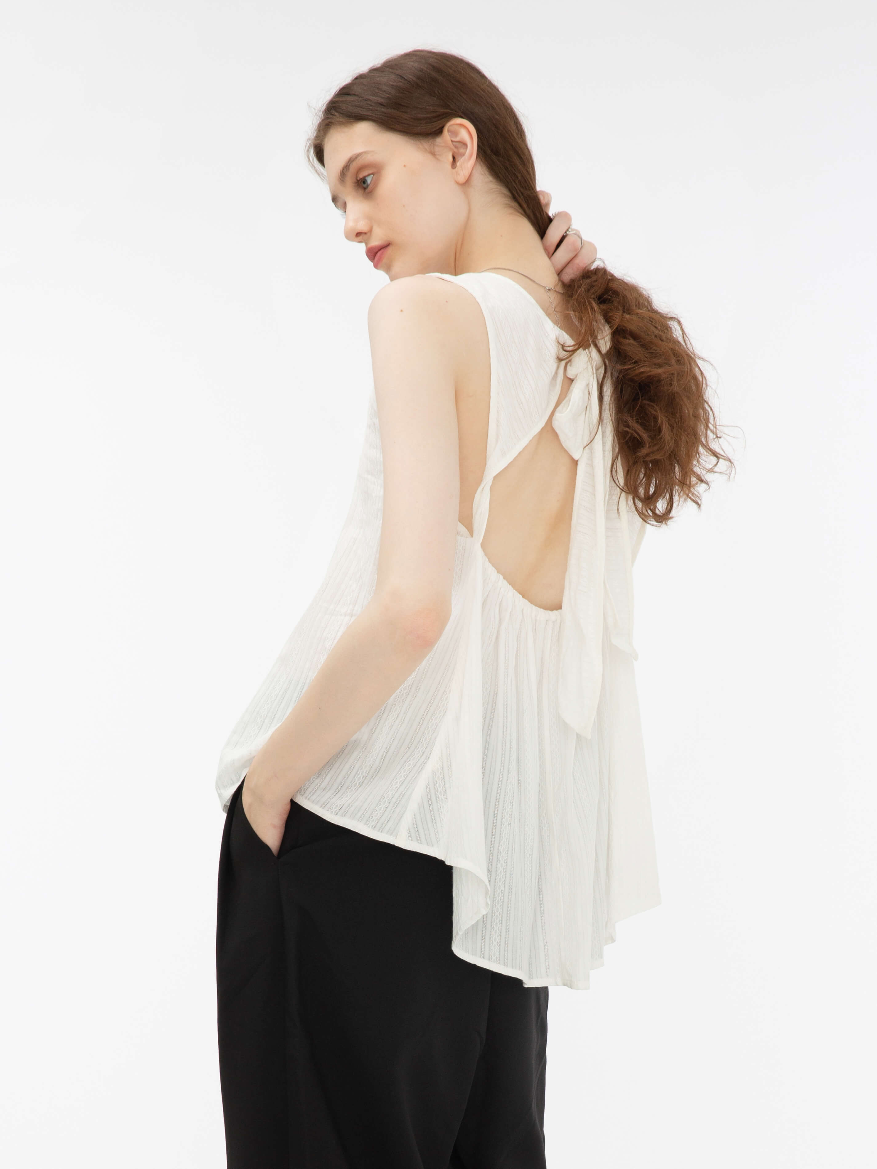 Flared Open Back Sleeveless Top-6