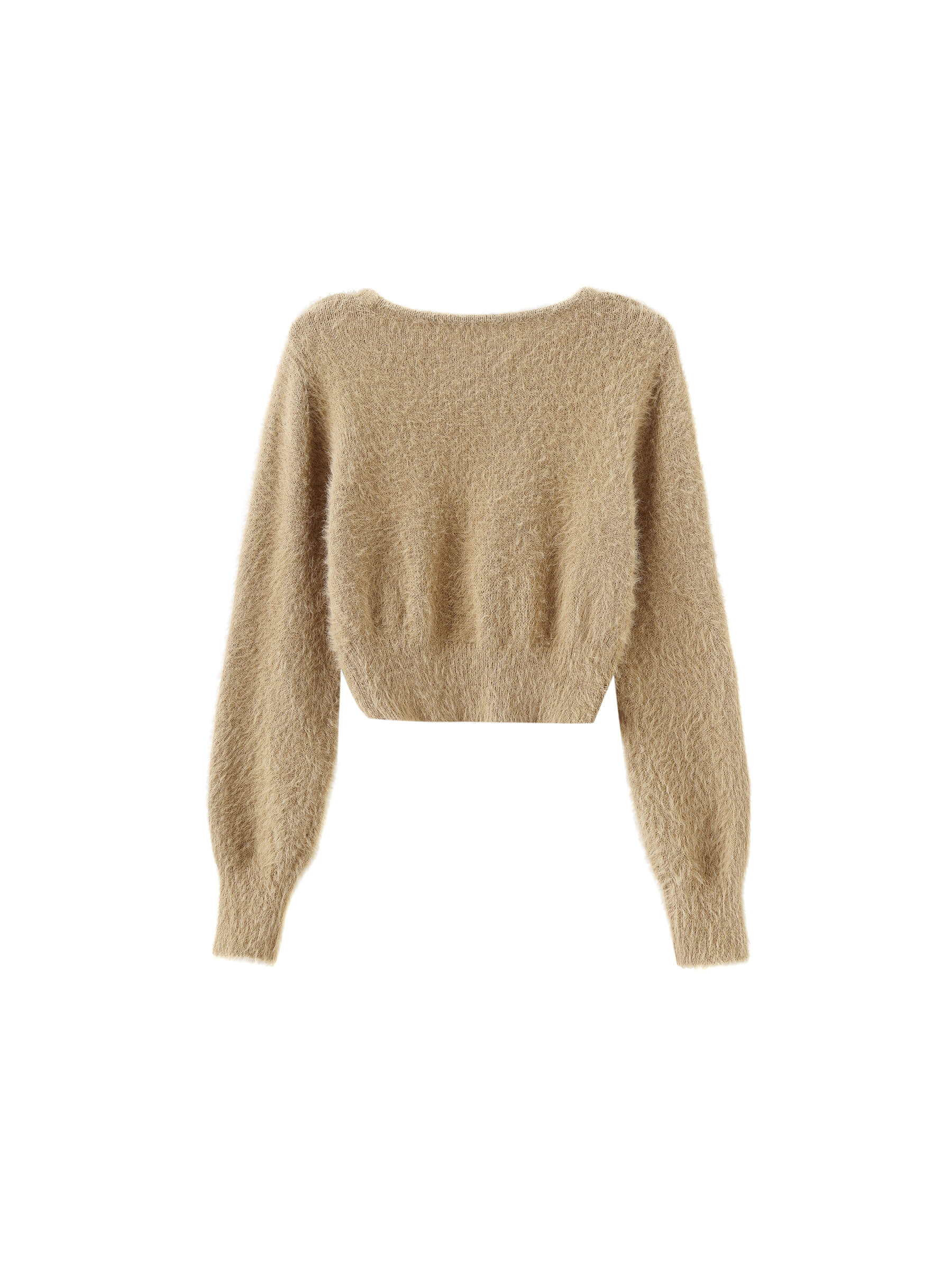 Fluffy Cropped Knit Cardigan-25