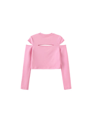 Cut Out Long Sleeve Crop Top