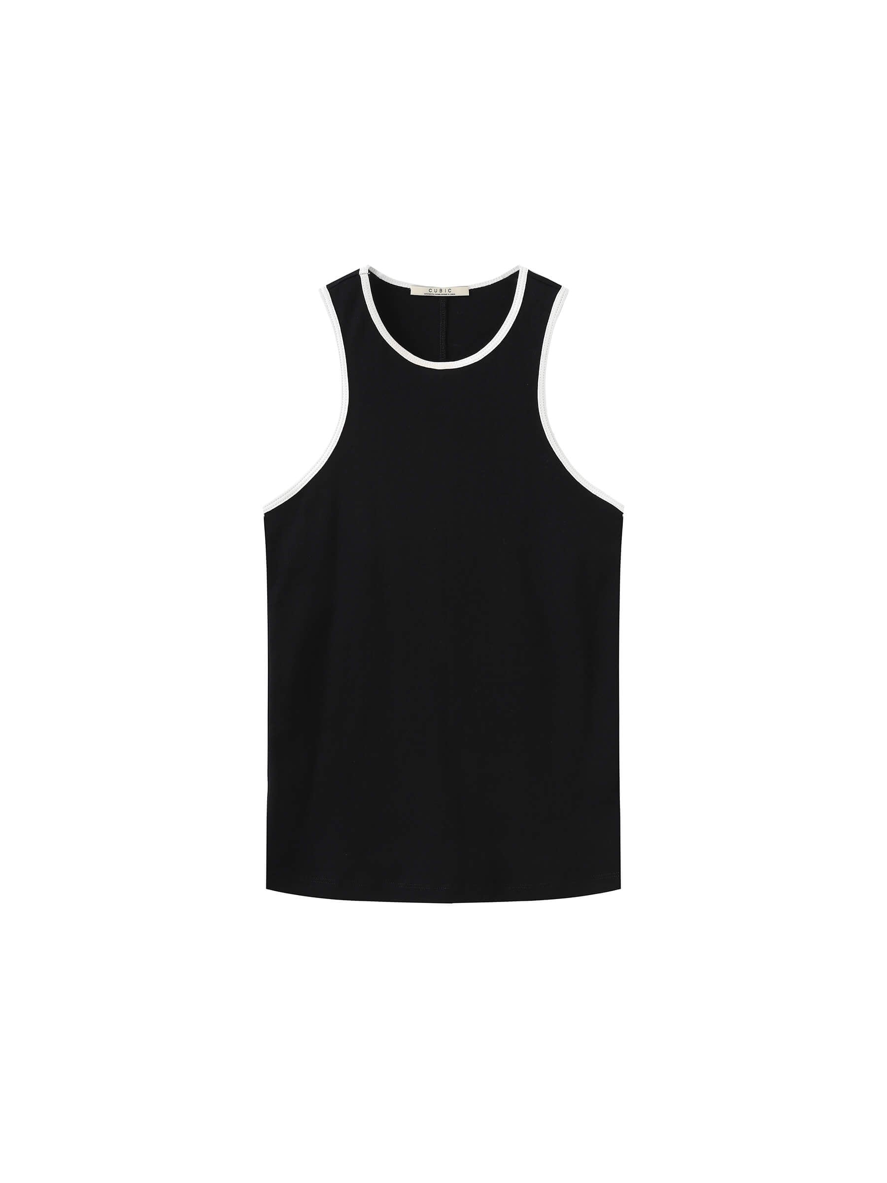 Contrast Cutaway Tank Top-26