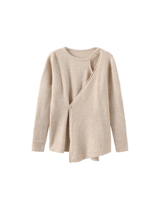 Crossover Ribbed Knit Jumper