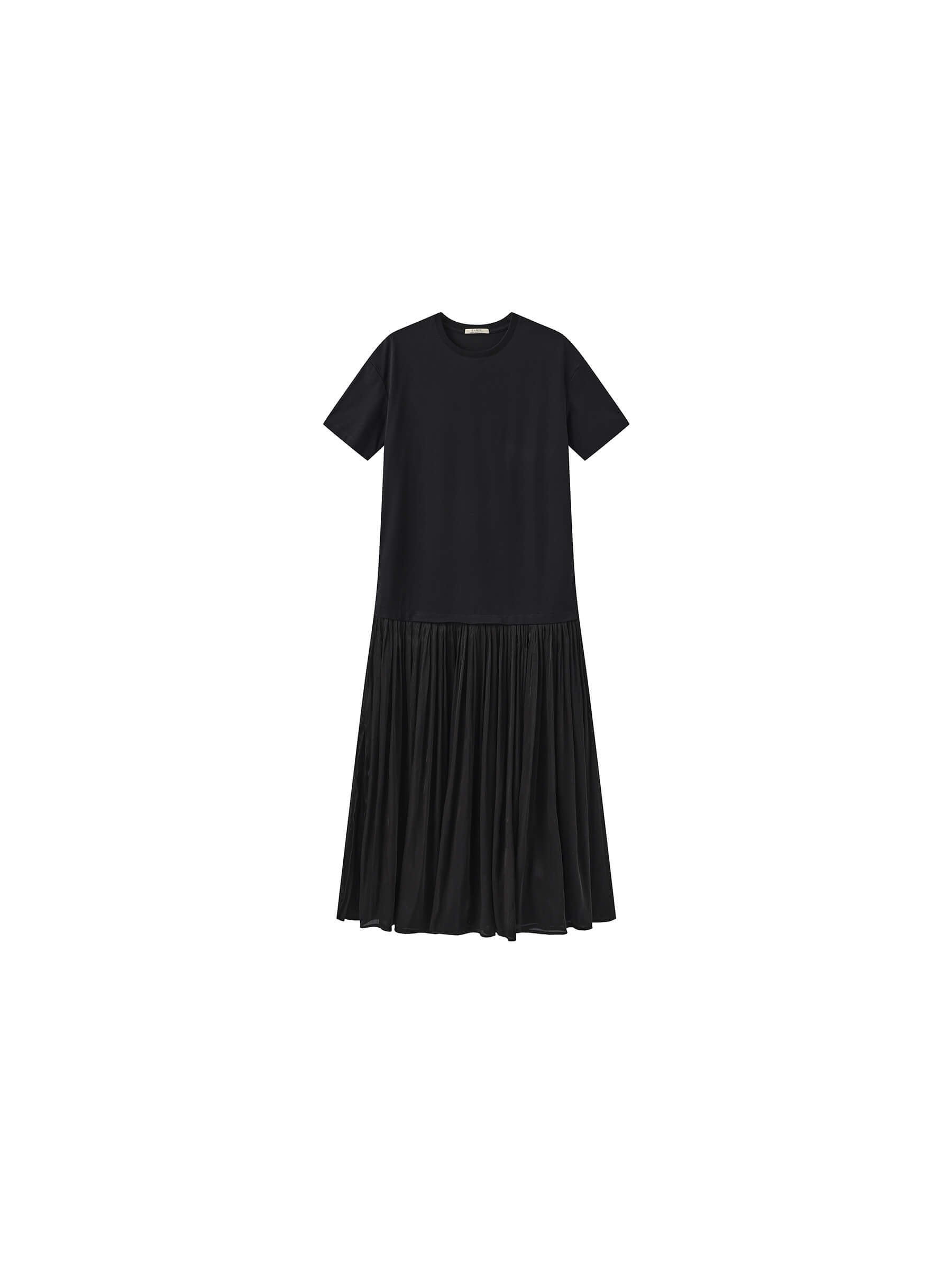 Oversized Round Neck Short Sleeve Pleated Dress-23