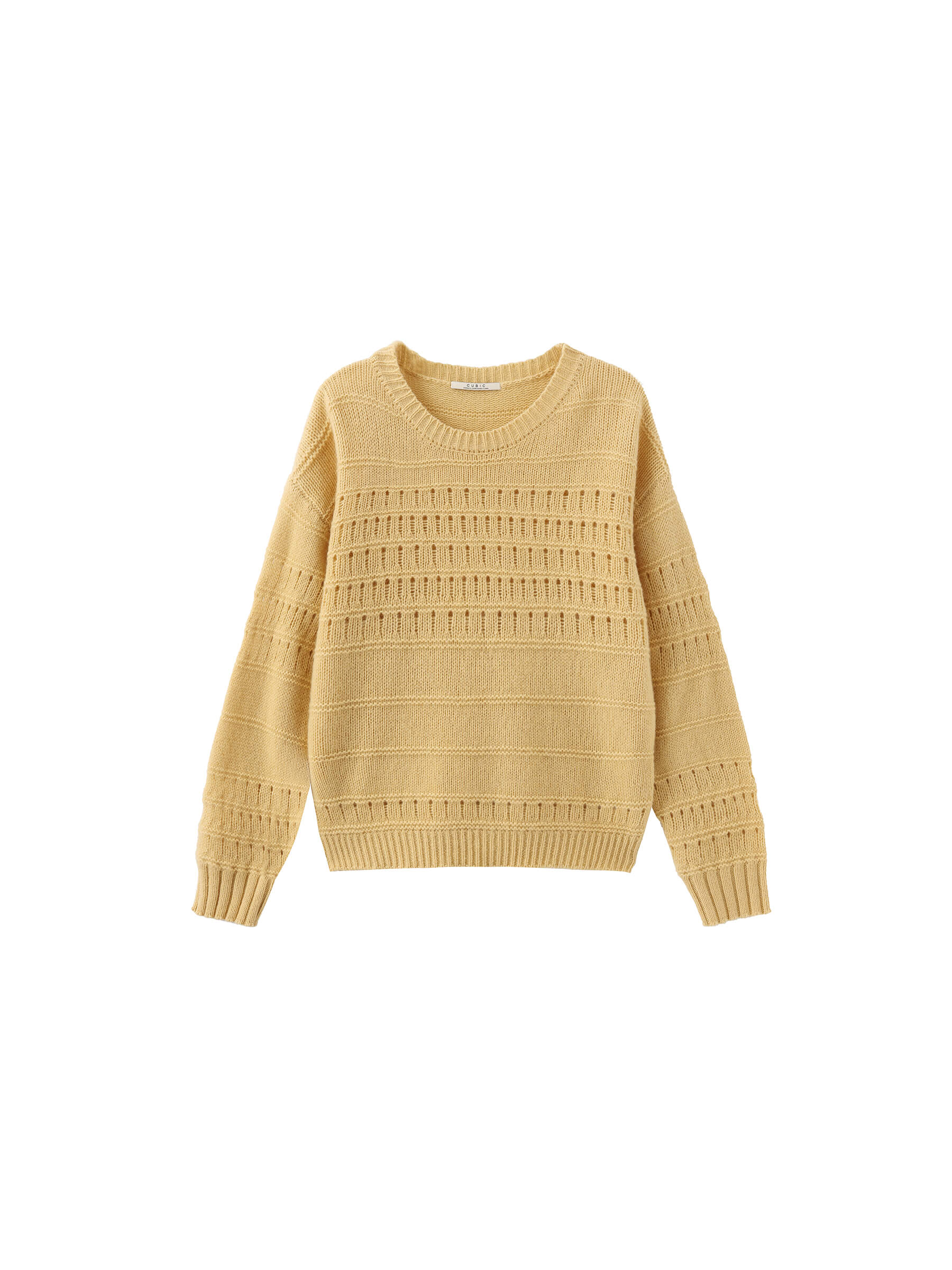 Hollowed 100% Wool Long Sleeves Knit Sweater-23
