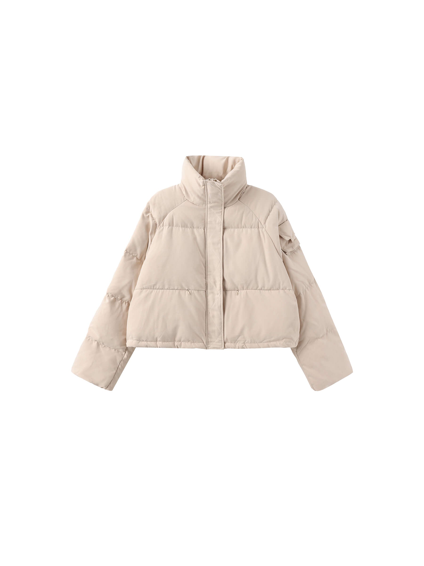 High Neck Short Puffer Down Coat-26