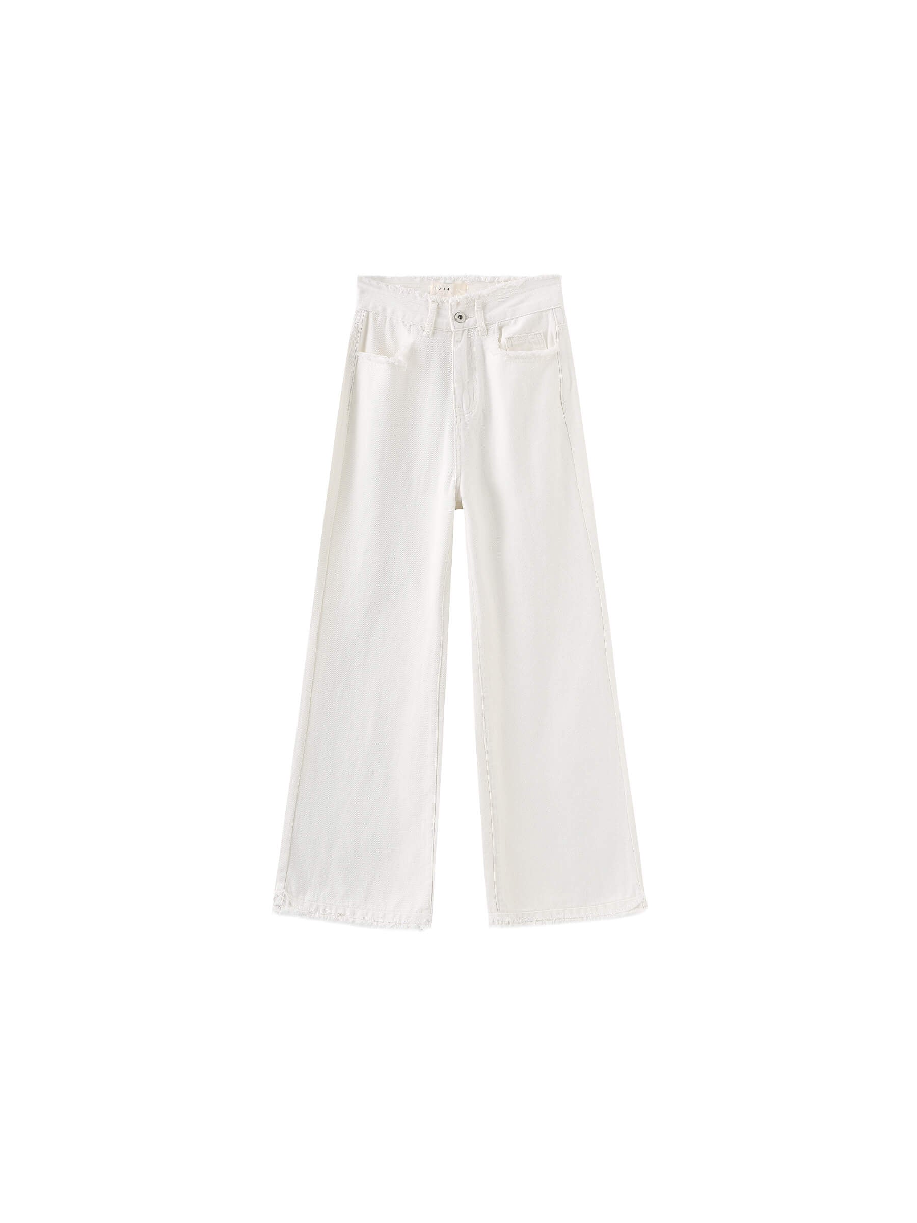 Raw Edge Wide Leg Jeans-23