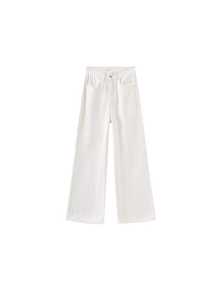Raw Edge Wide Leg Jeans