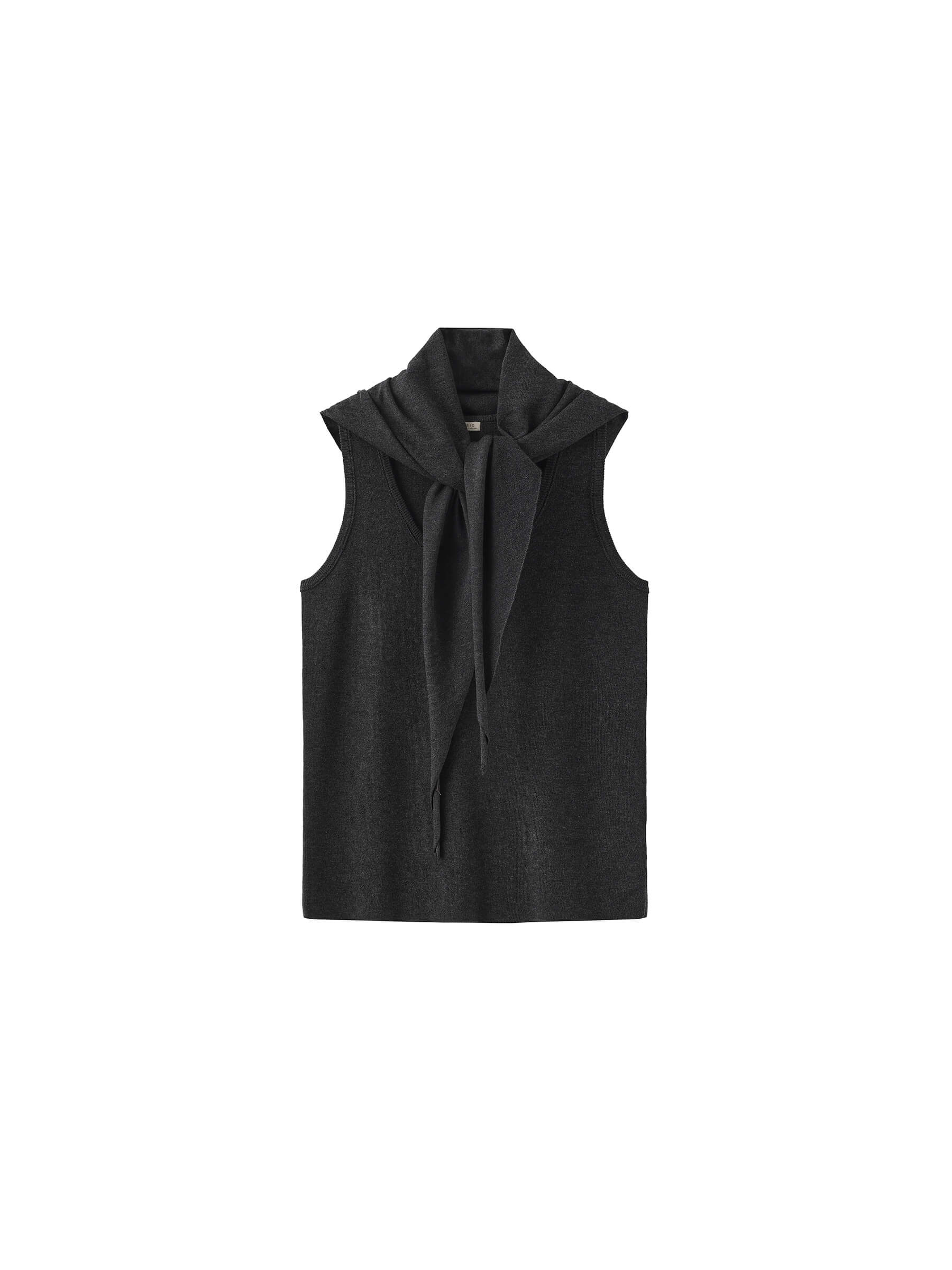 Slim-Fit Knit Henley Vest with Neck Tie-26