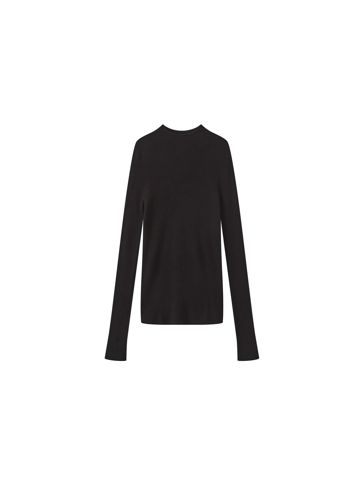 CUBIC 100% Wool Mock‑Neck Fitted Knit Top-31
