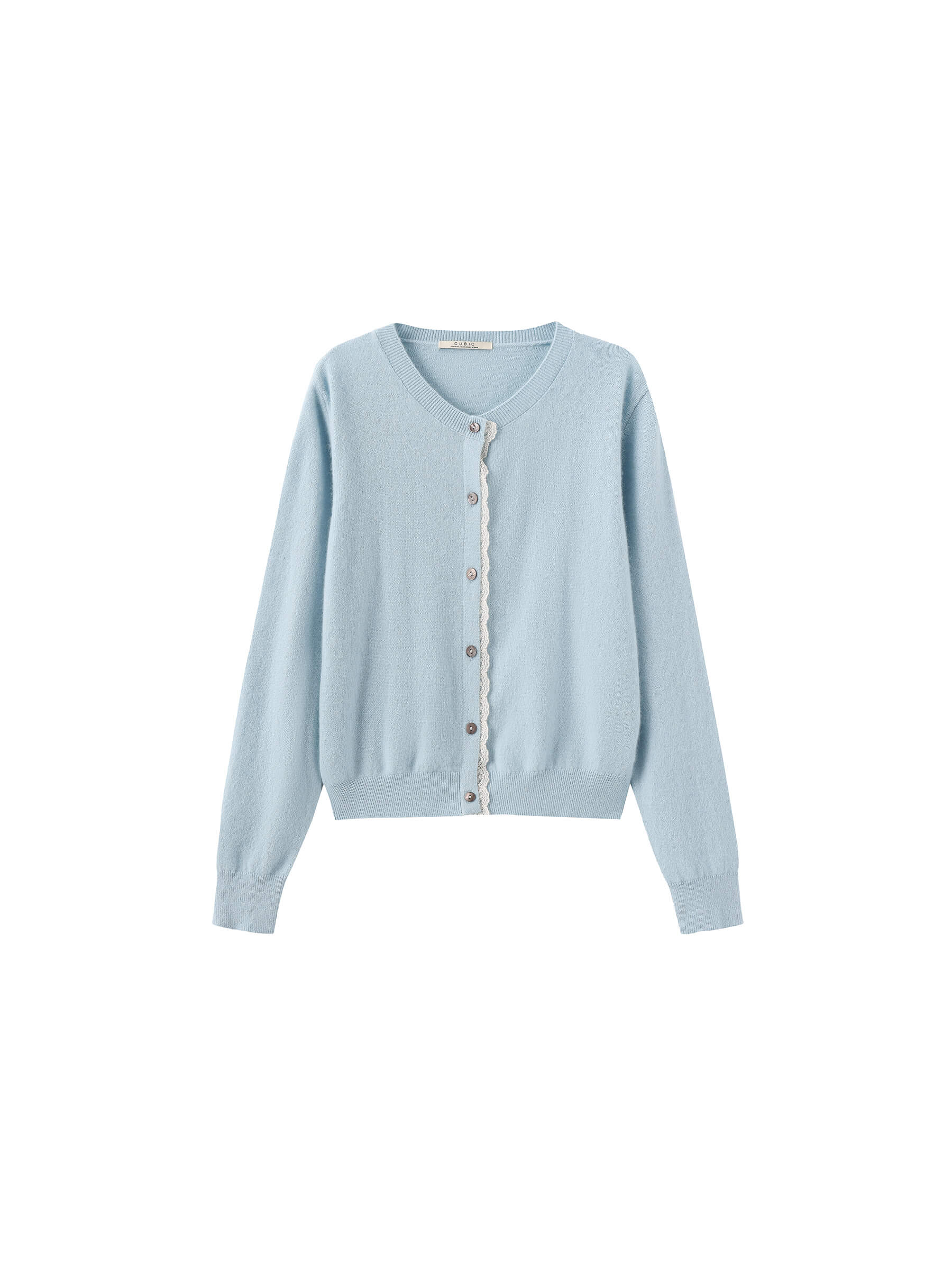 Lace Trim Knit Wool Cardigan-26