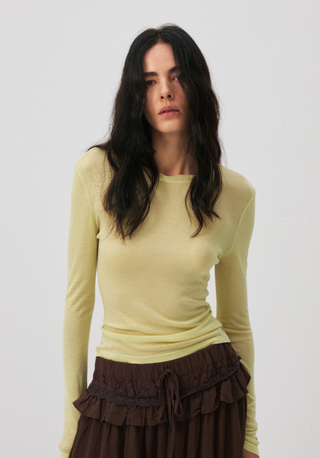 CUBIC Lyocell Sheer Long-Sleeve Top