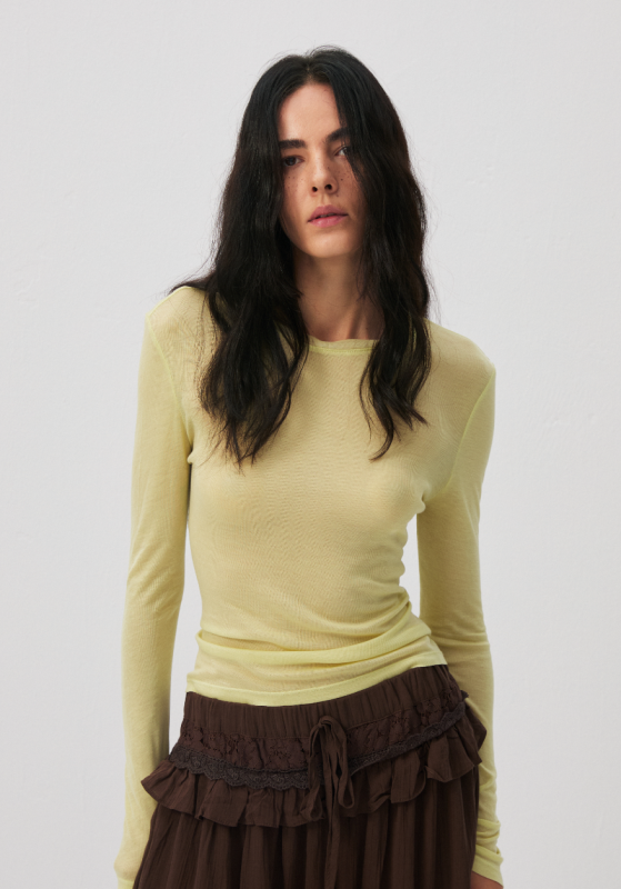 CUBIC Lyocell Sheer Long-Sleeve Top-3