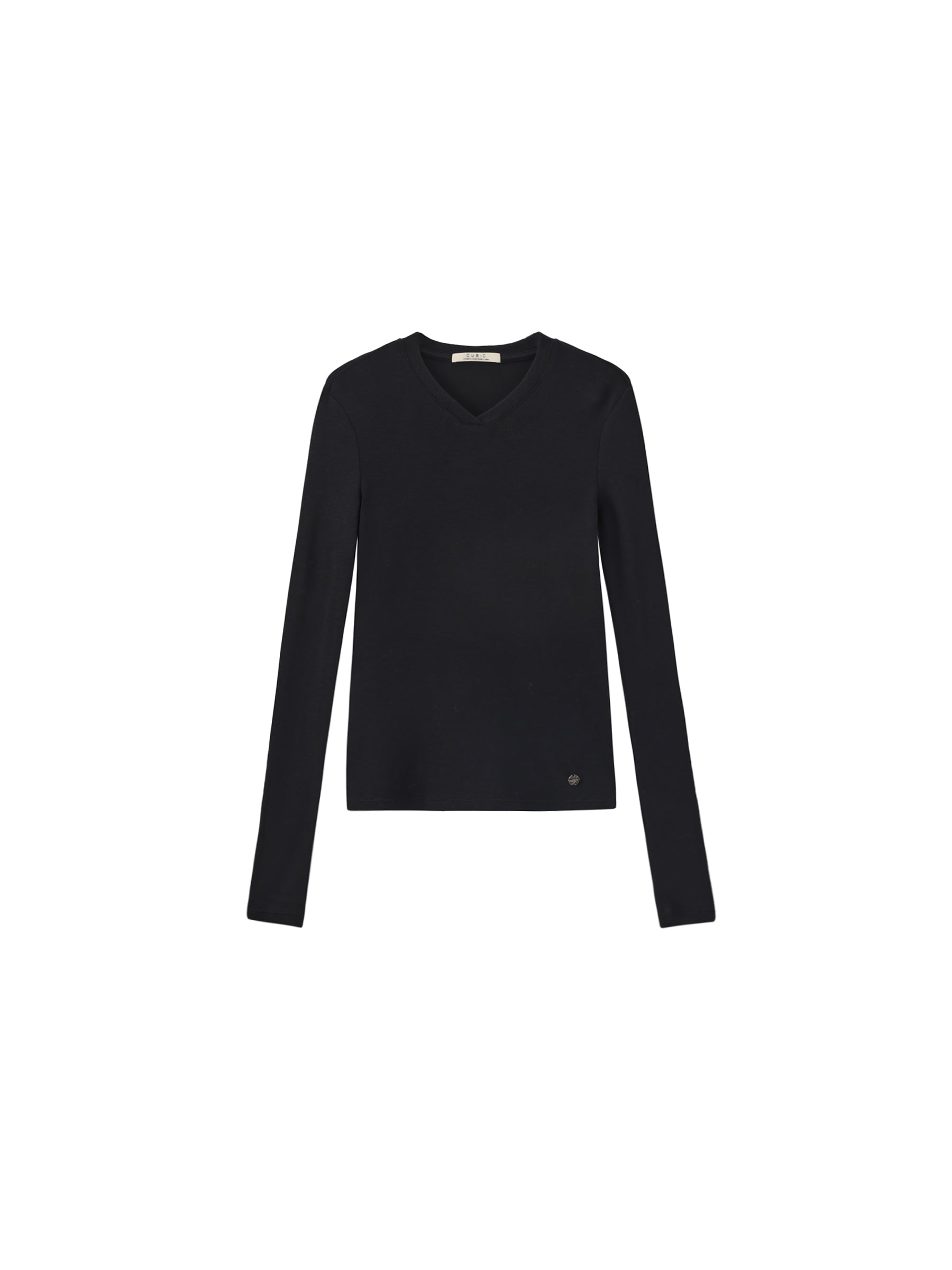 CUBIC Wool Blend V-Neck Knit T-Shirt-23