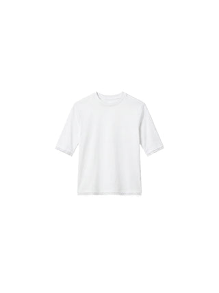 CUBIC Lace Trim Fitted Mid-Sleeve Top