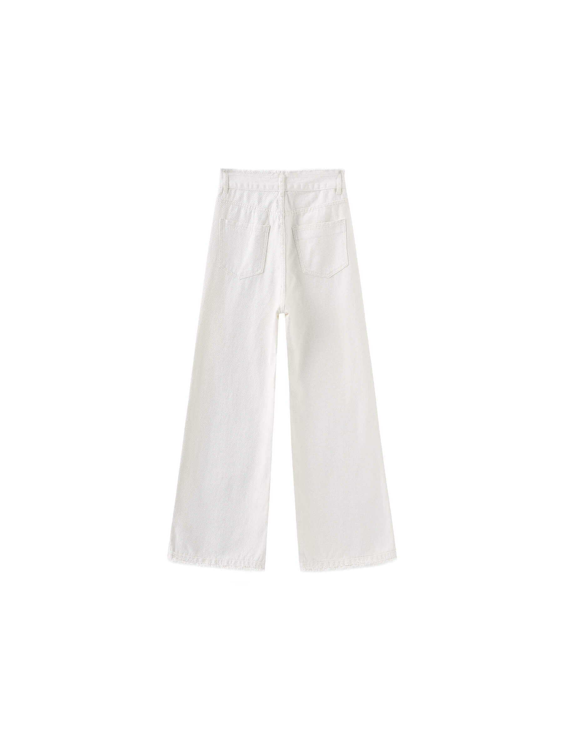 Raw Edge Wide Leg Jeans-24