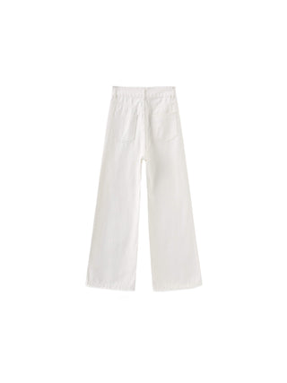 Raw Edge Wide Leg Jeans