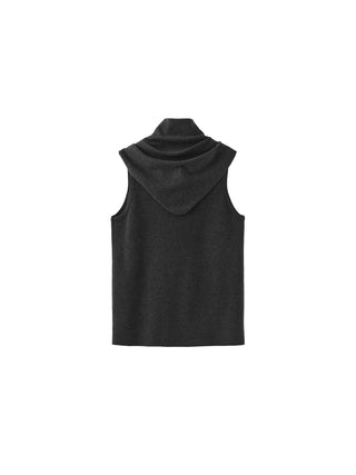 Slim-Fit Knit Henley Vest with Neck Tie