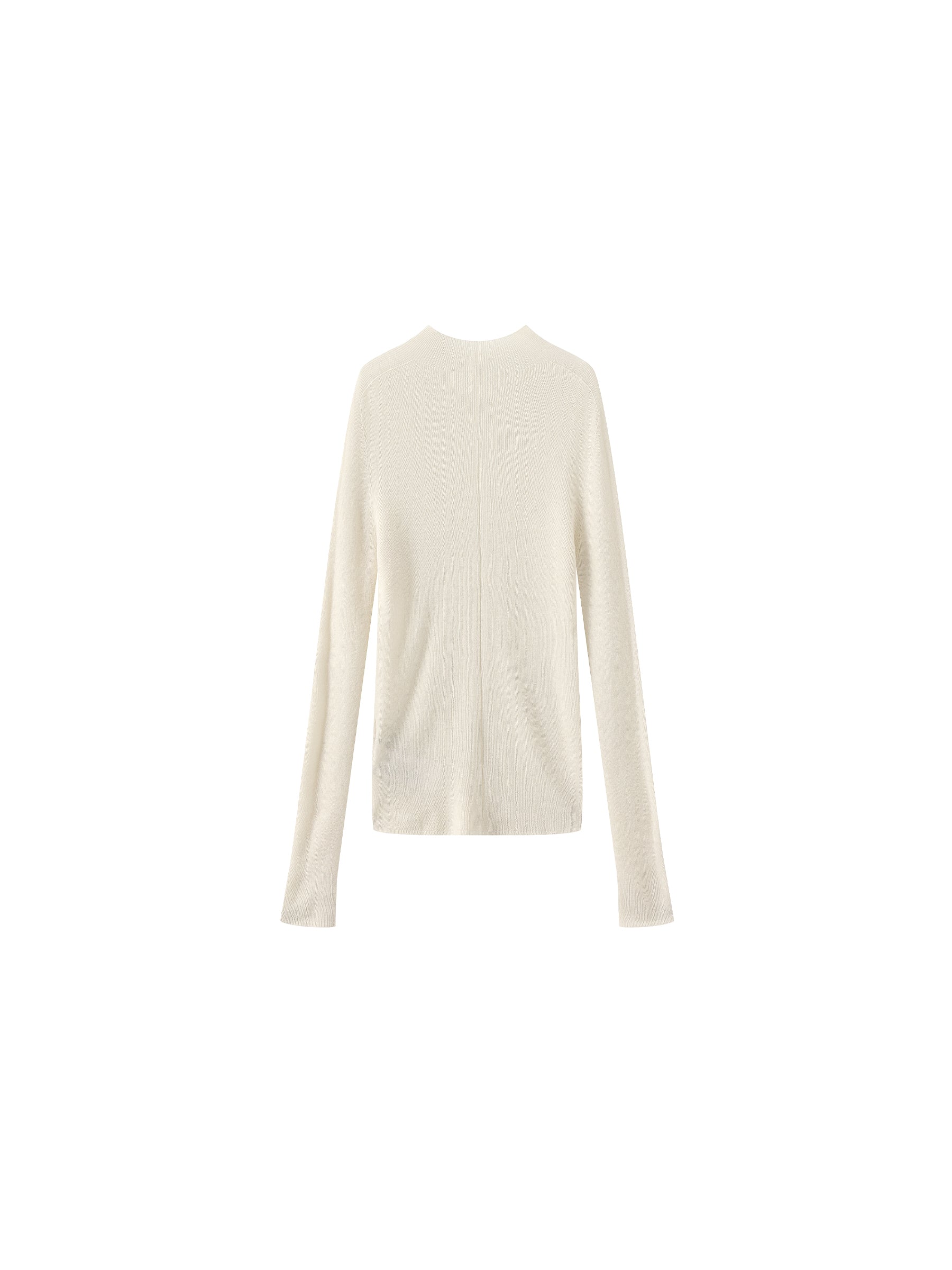 CUBIC 100% Wool Mock‑Neck Fitted Knit Top-24