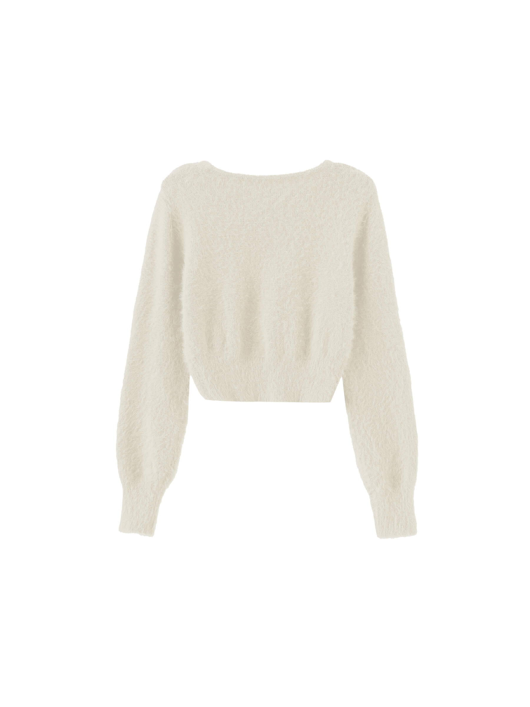 Fluffy Cropped Knit Cardigan-27