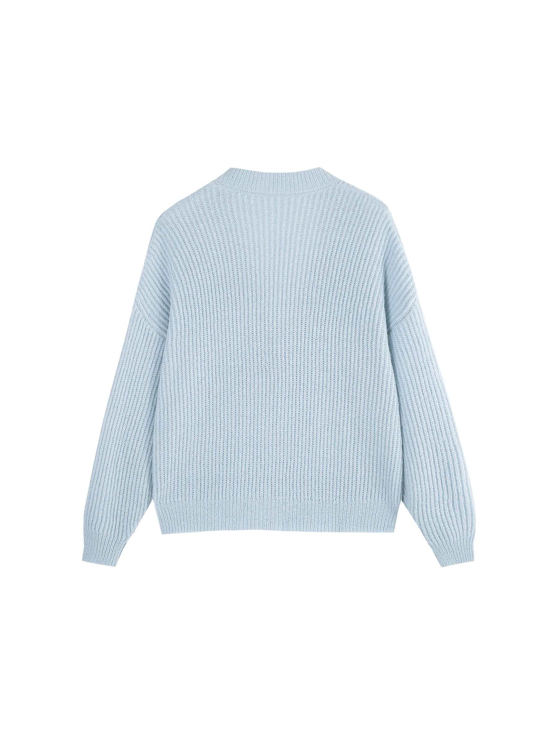Casual V-Neck Ribbed Knit Cardigan with Wool Blend-24