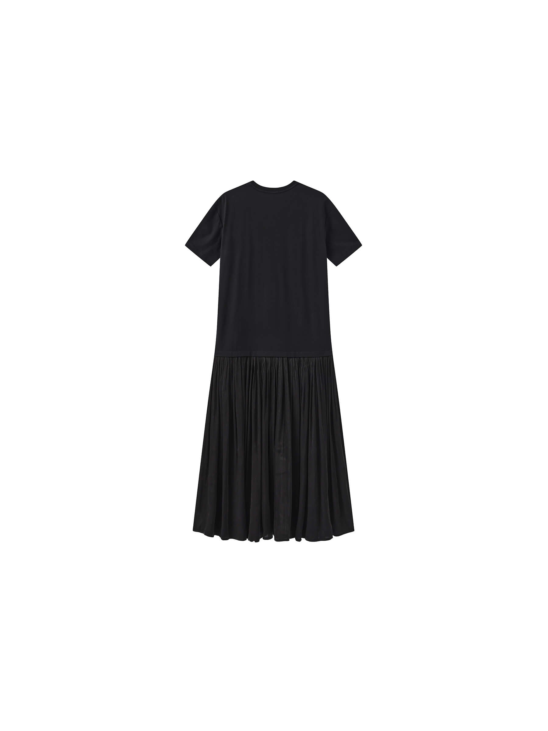 Oversized Round Neck Short Sleeve Pleated Dress-24