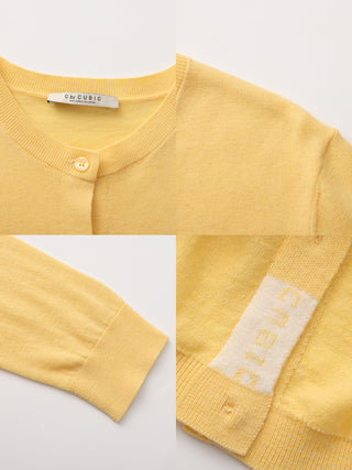 100% Wool Knit Cardigan with Crew Neck