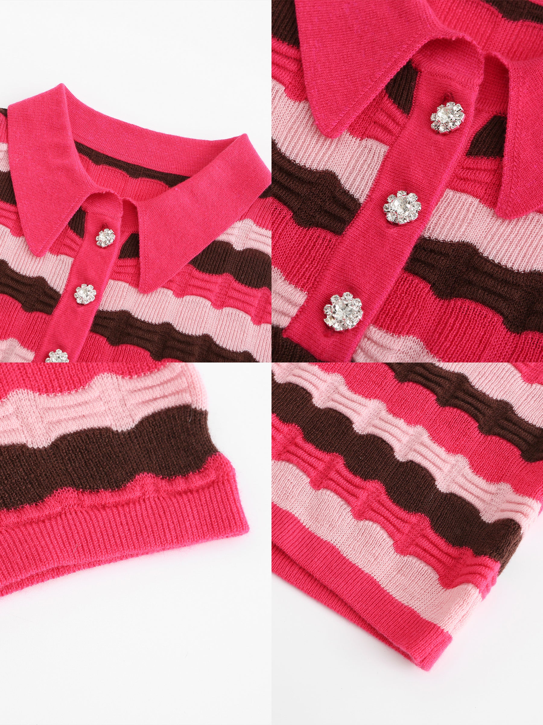 Polo Short Sleeve Striped Knit Dress-24