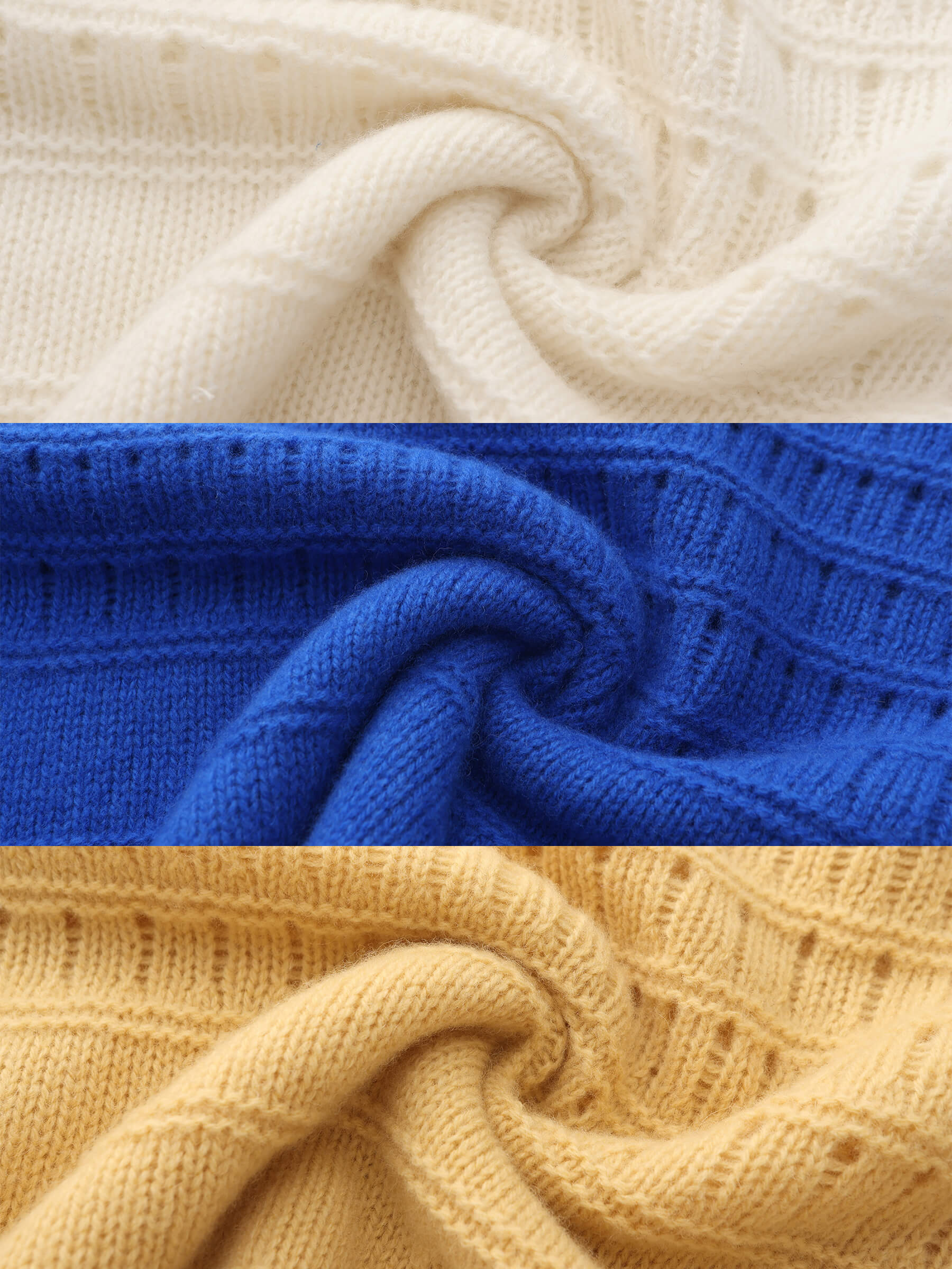 Hollowed 100% Wool Long Sleeves Knit Sweater-28