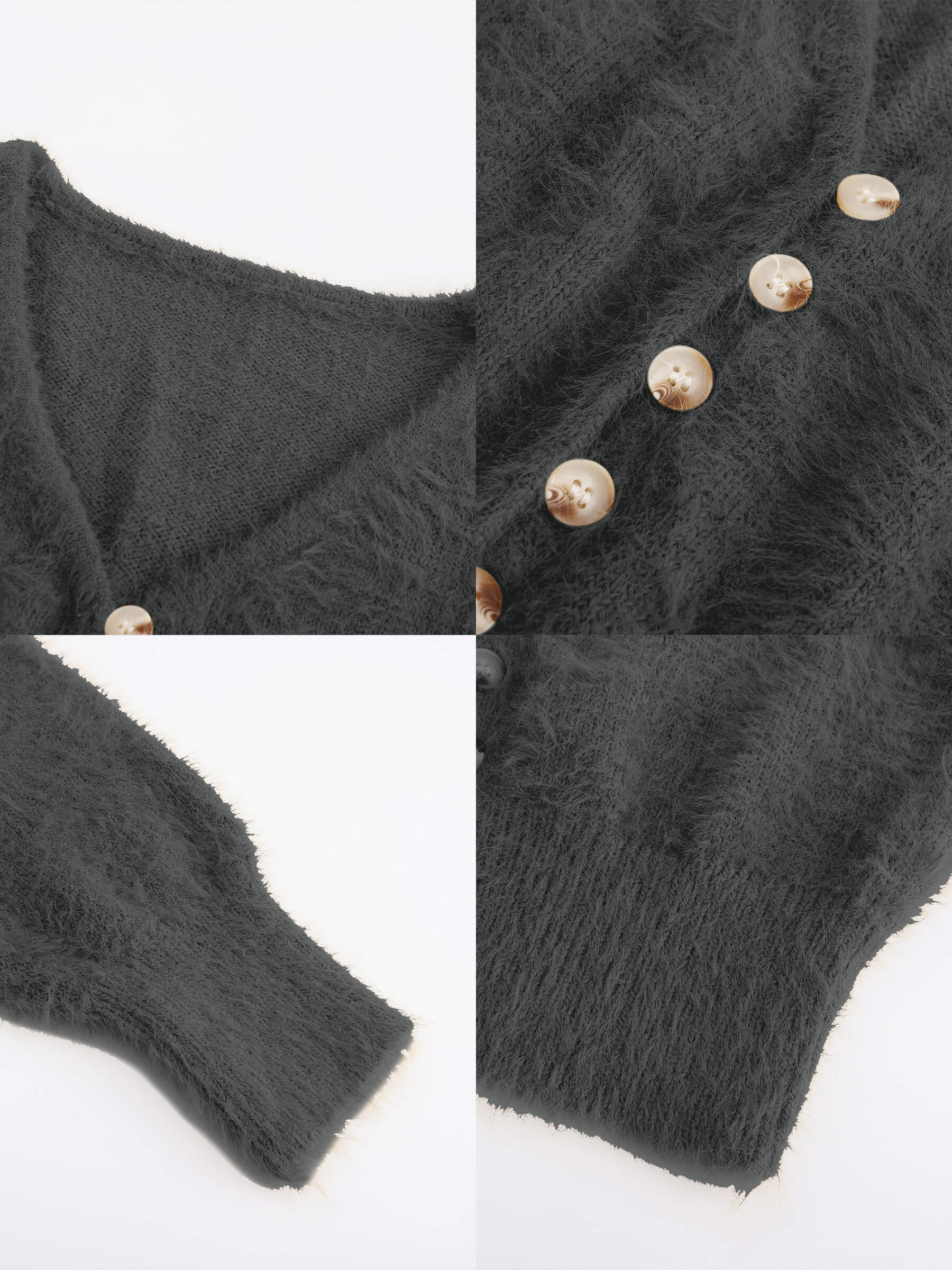 Fluffy Cropped Knit Cardigan-28