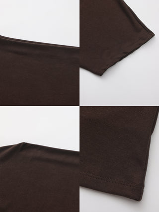 CUBIC Lyocell Blend Off-Shoulder Fitted Top