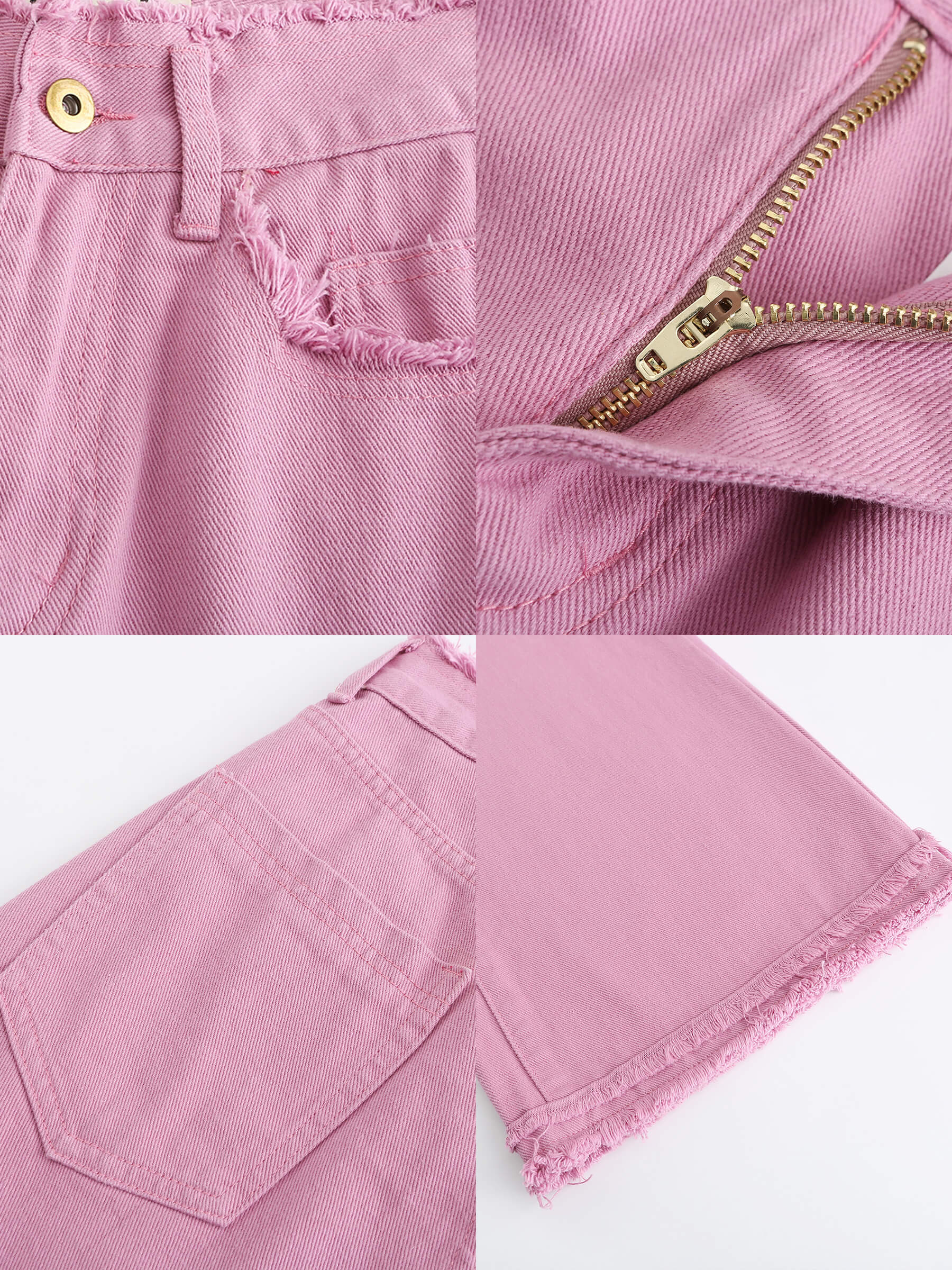Raw Edge Wide Leg Jeans-25