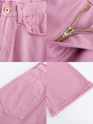 Raw Edge Wide Leg Jeans