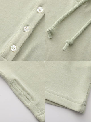 Slim-Fit Hooded V-Neck Long Sleeve Top