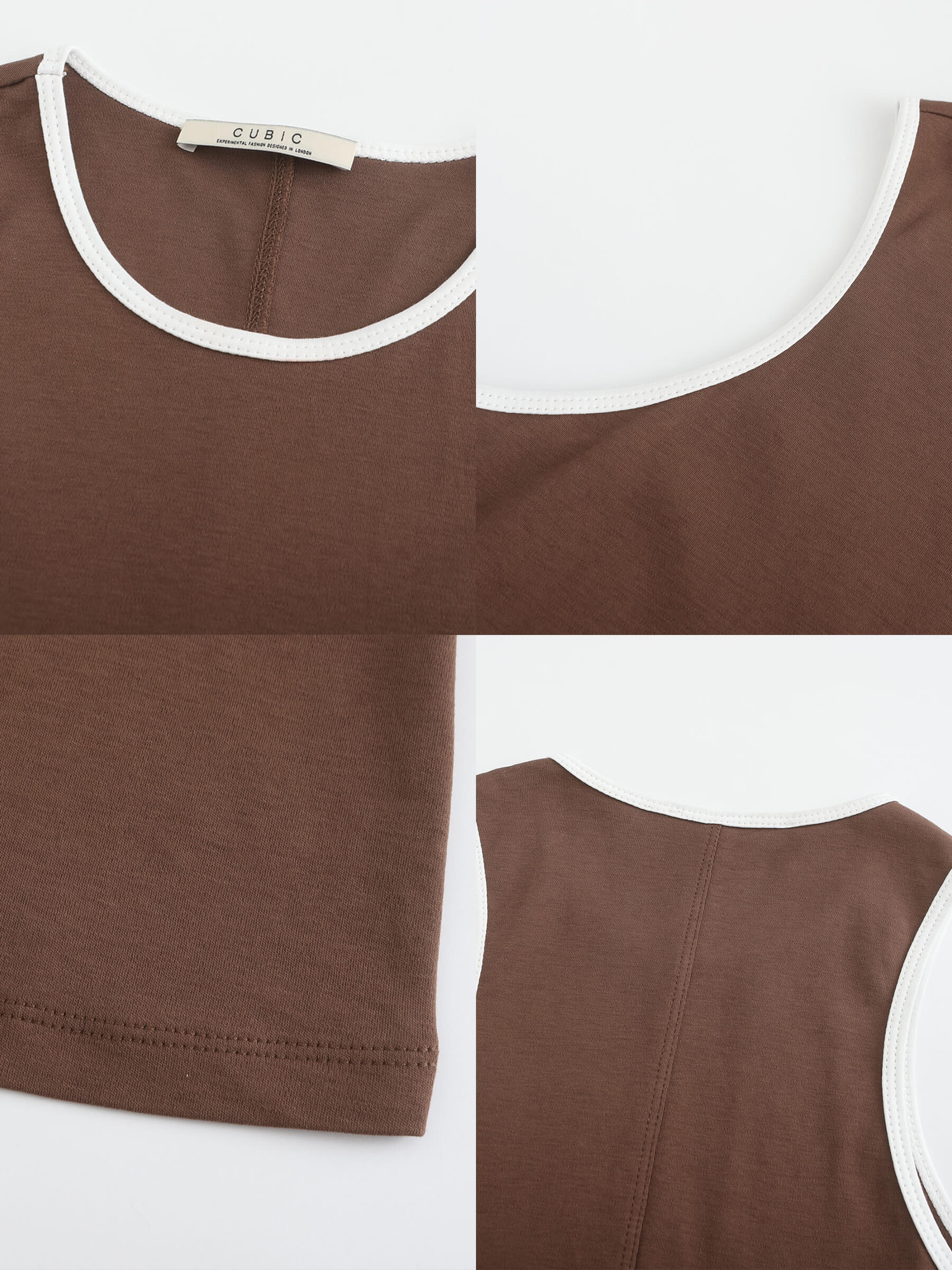 Contrast Cutaway Tank Top-29