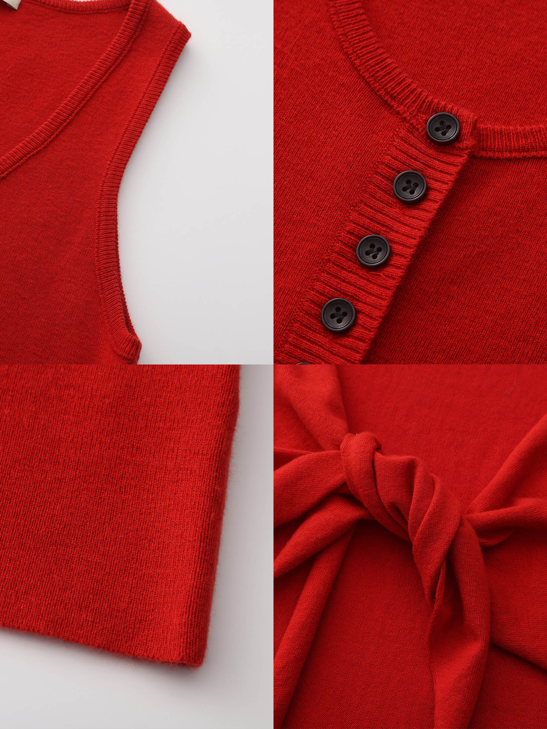 Slim-Fit Knit Henley Vest with Neck Tie-28