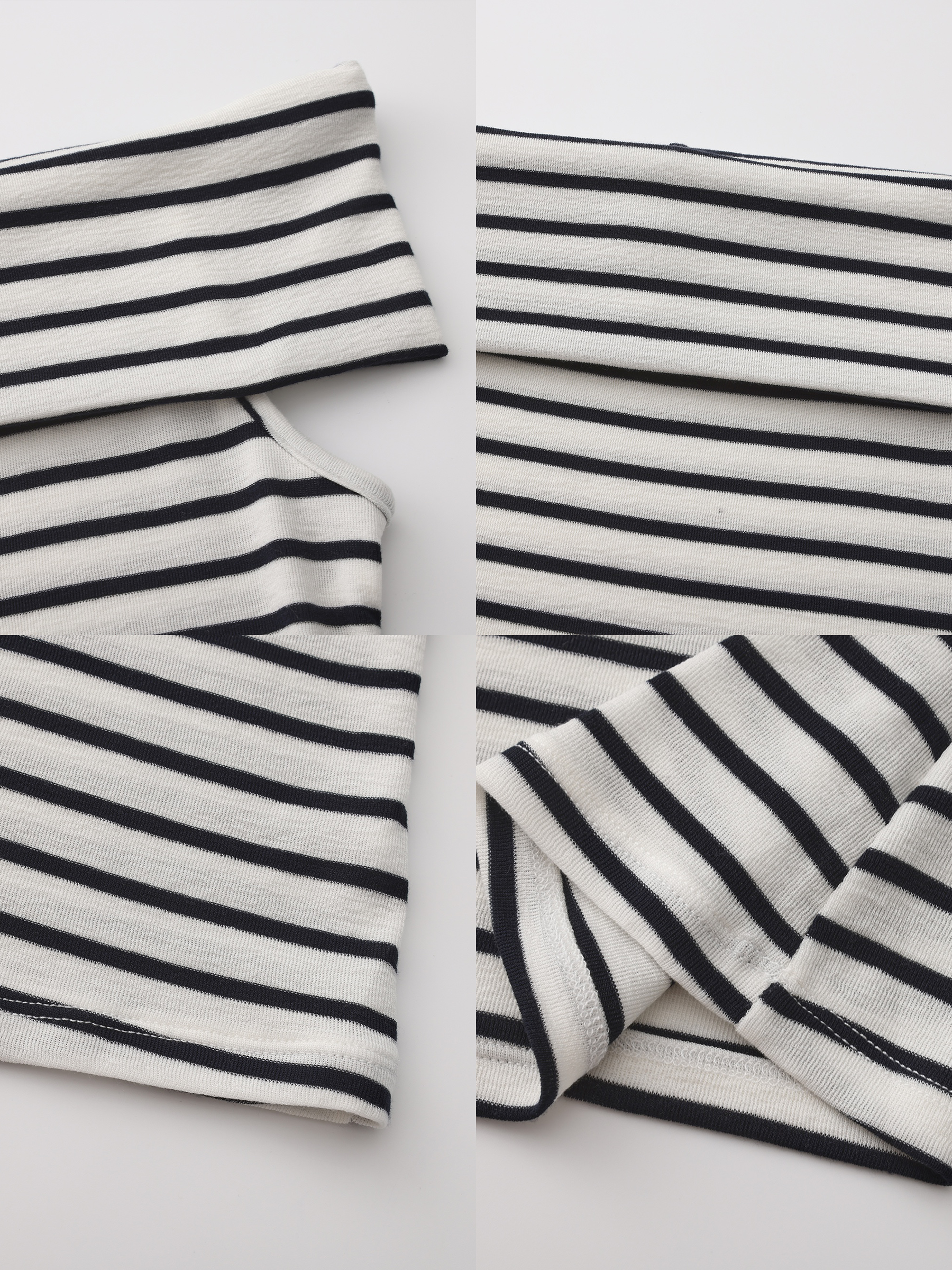 Striped Off-Shoulder Short-Sleeve Top-24