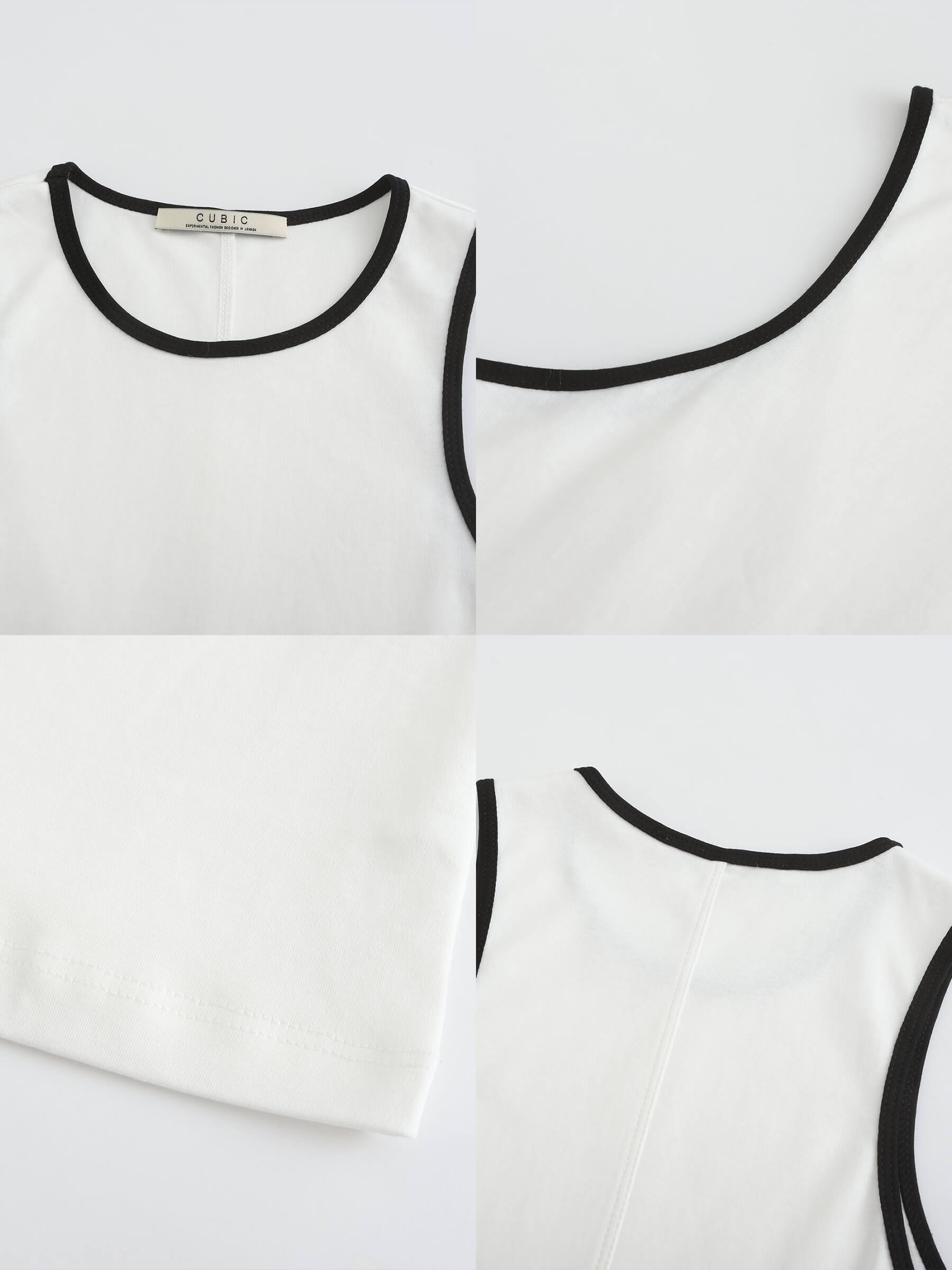 Contrast Cutaway Tank Top-30