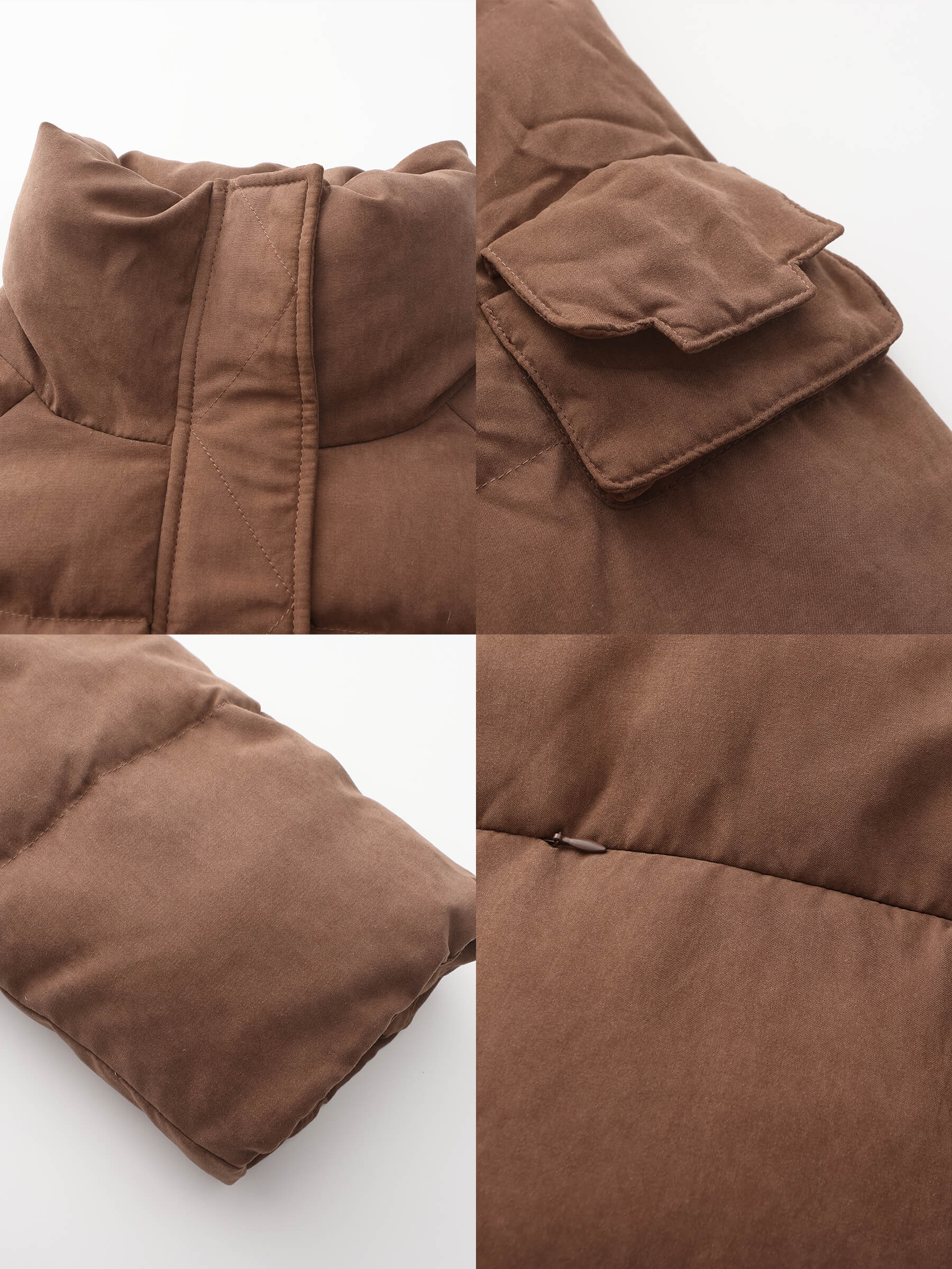 High Neck Short Puffer Down Coat-29