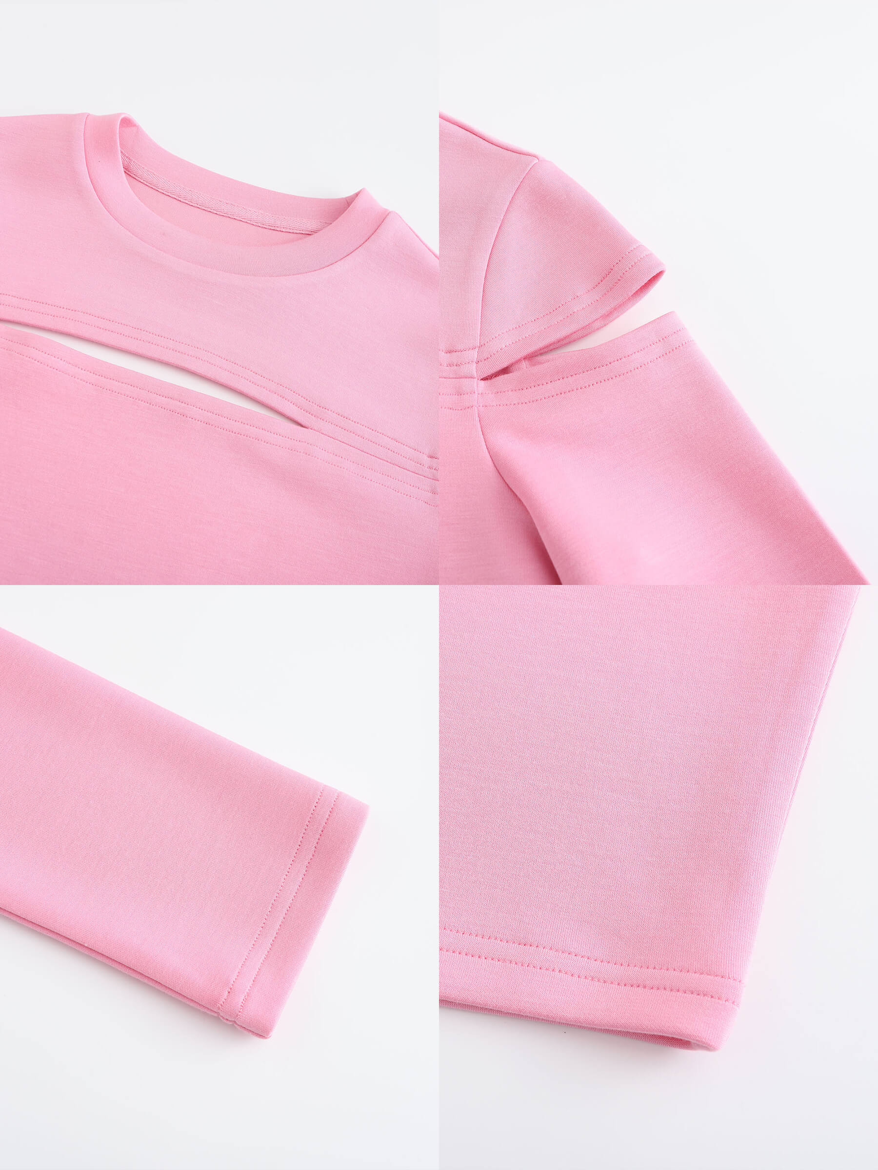 Cut Out Long Sleeve Crop Top-26