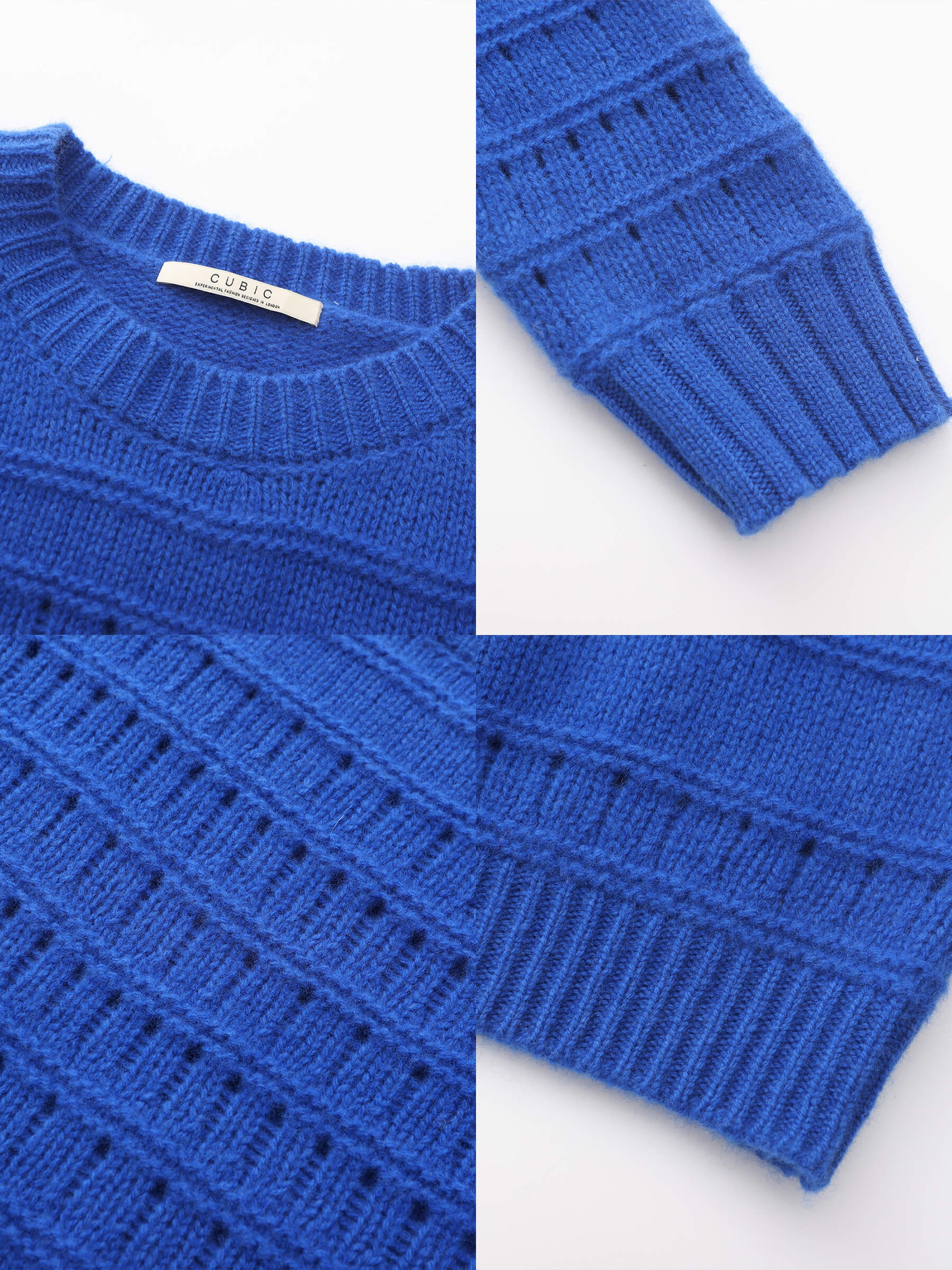 Hollowed 100% Wool Long Sleeves Knit Sweater-26