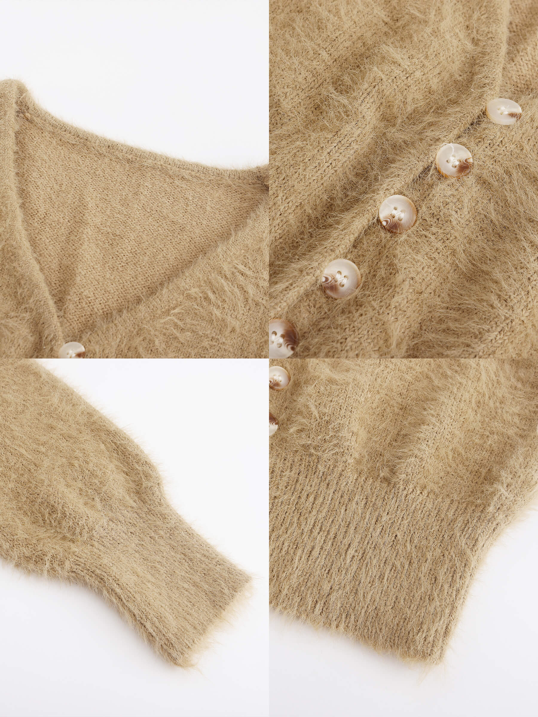 Fluffy Cropped Knit Cardigan-29
