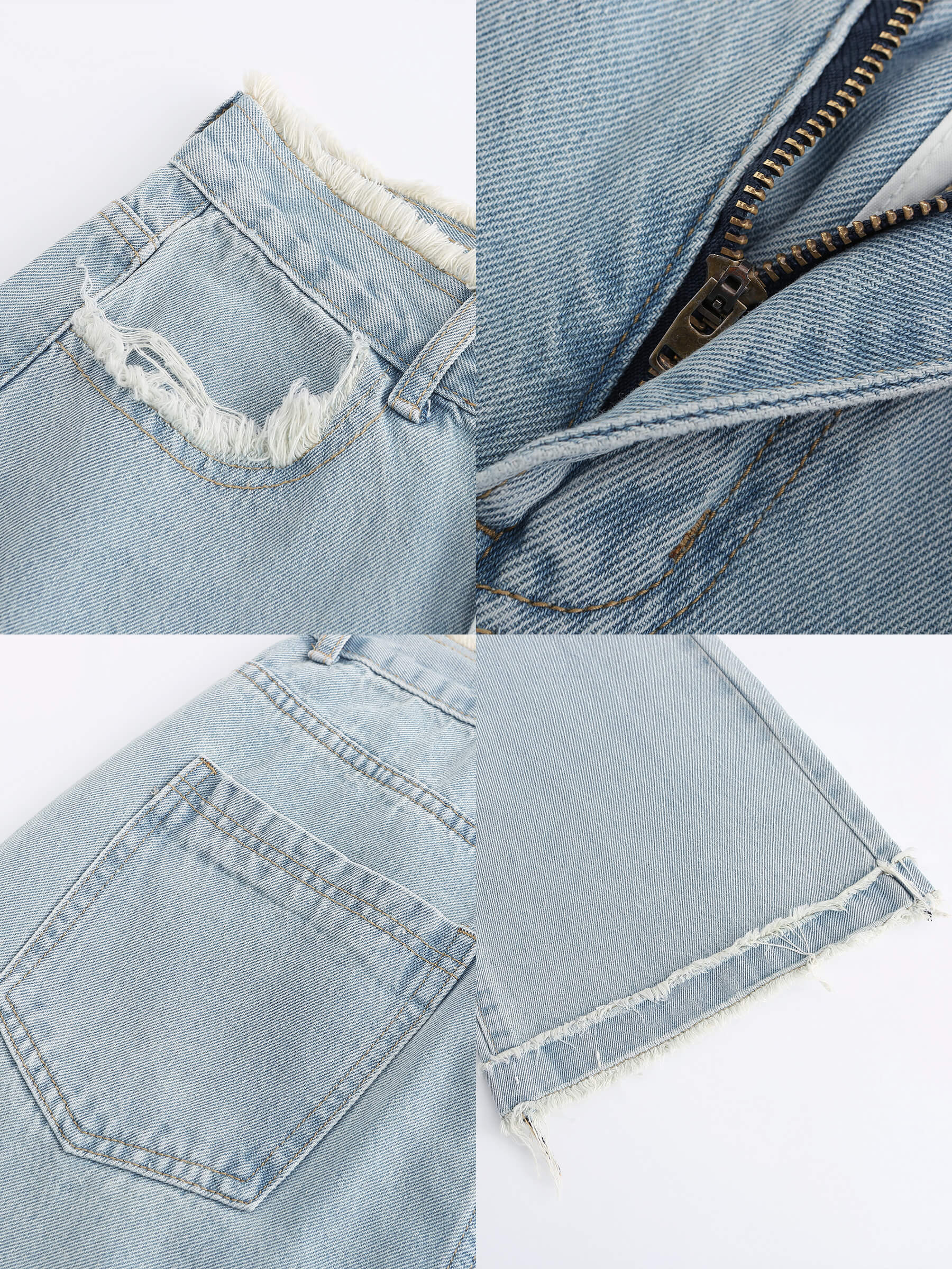 Raw Edge Wide Leg Jeans-26