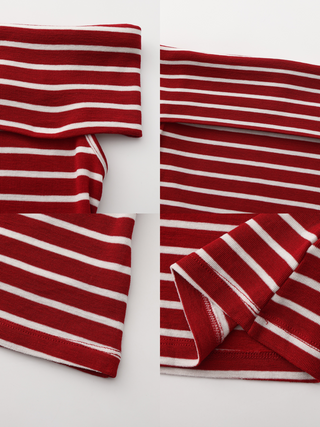 Striped Off-Shoulder Short-Sleeve Top