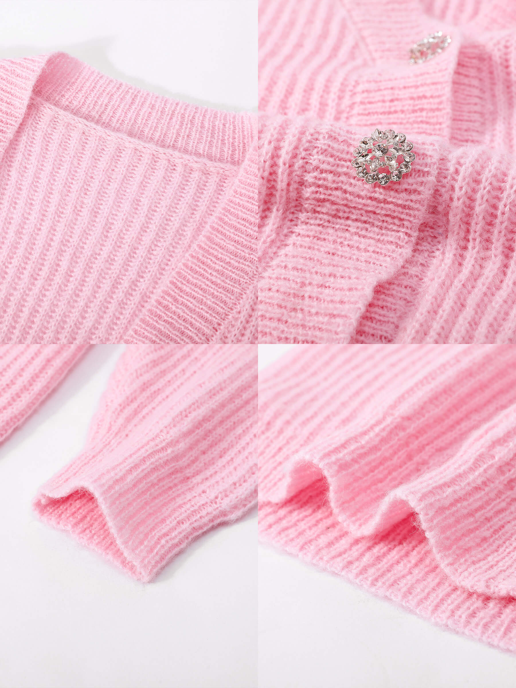 Casual V-Neck Ribbed Knit Cardigan with Wool Blend-27