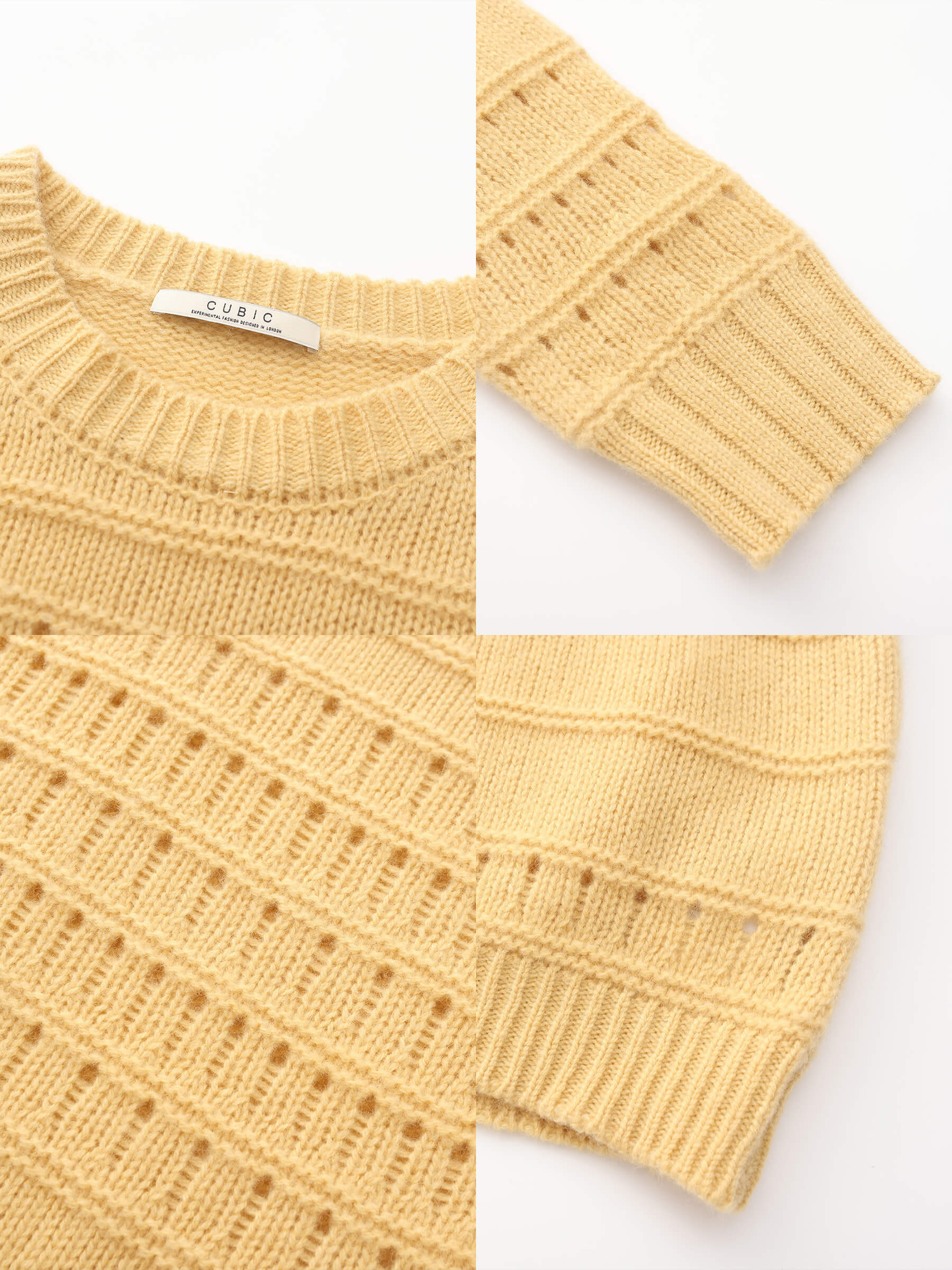 Hollowed 100% Wool Long Sleeves Knit Sweater-27