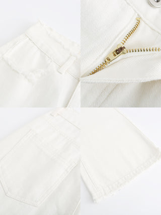 Raw Edge Wide Leg Jeans