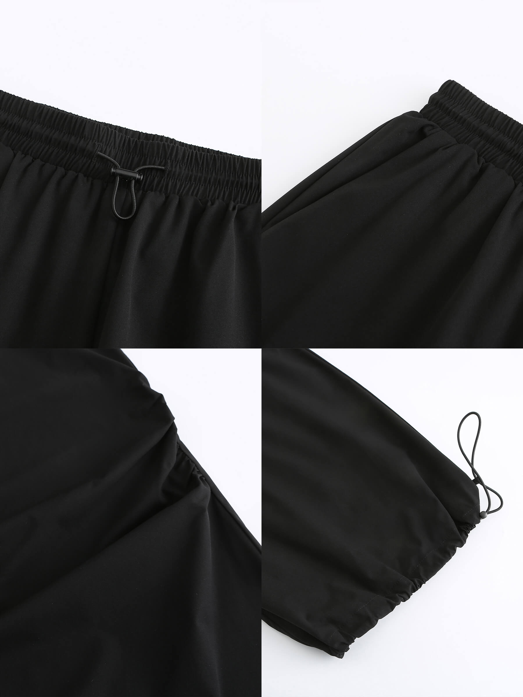 Loose Parachute Trousers with Elastic Waist-30