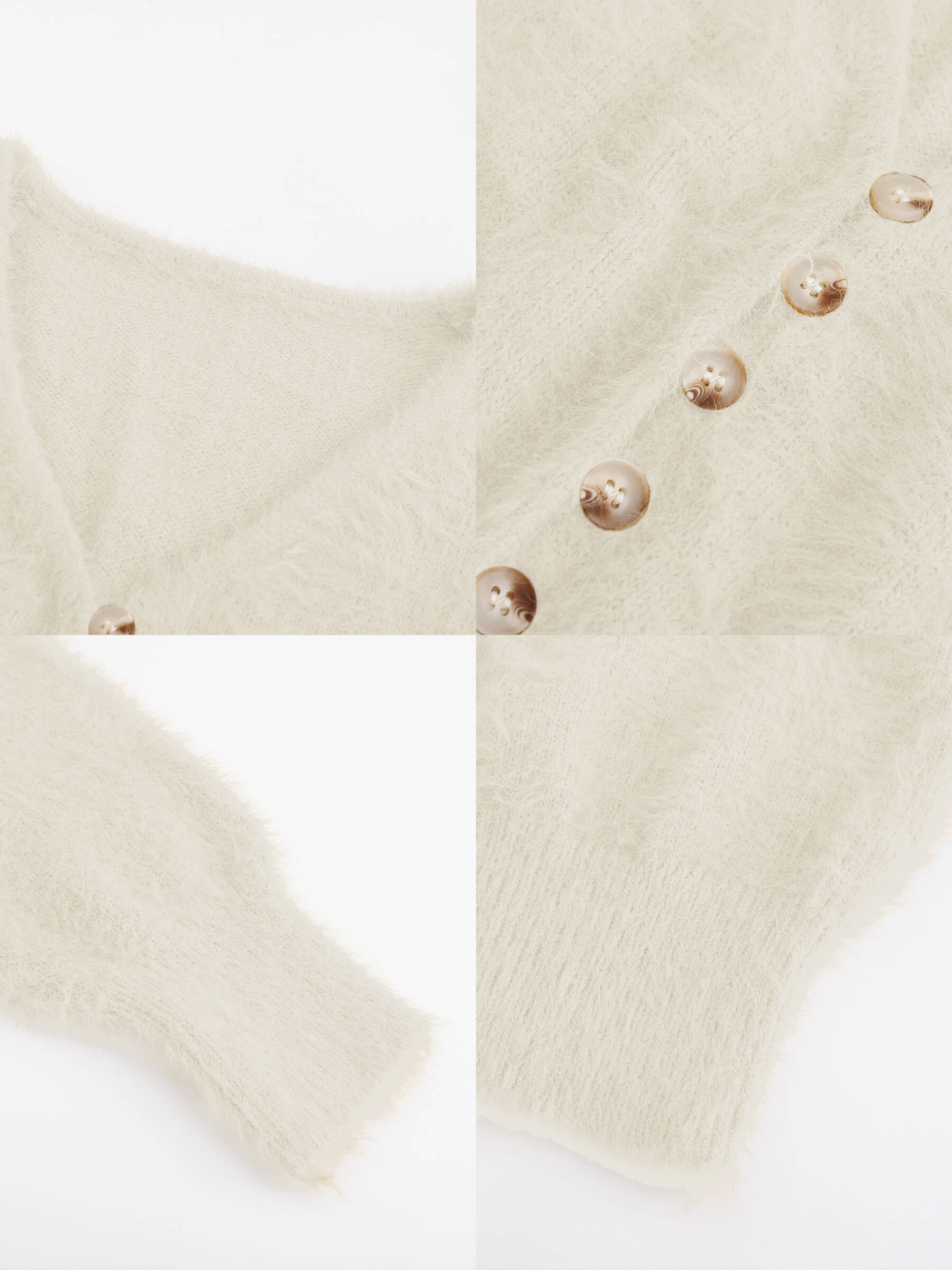 Fluffy Cropped Knit Cardigan-30